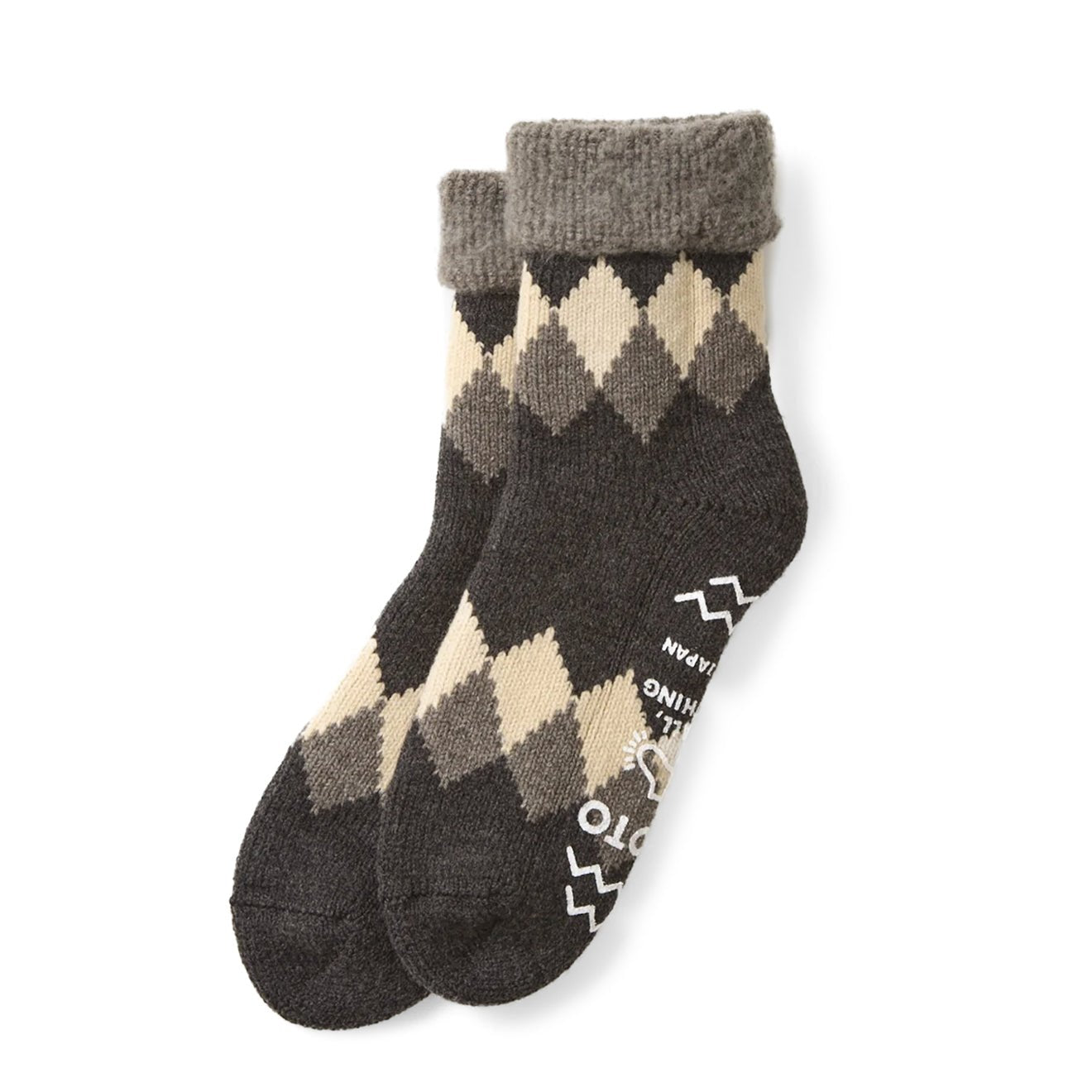 ROTOTO Comfy Room Socks Diamond Dark Gray / Charcoal - The Sporting Lodge