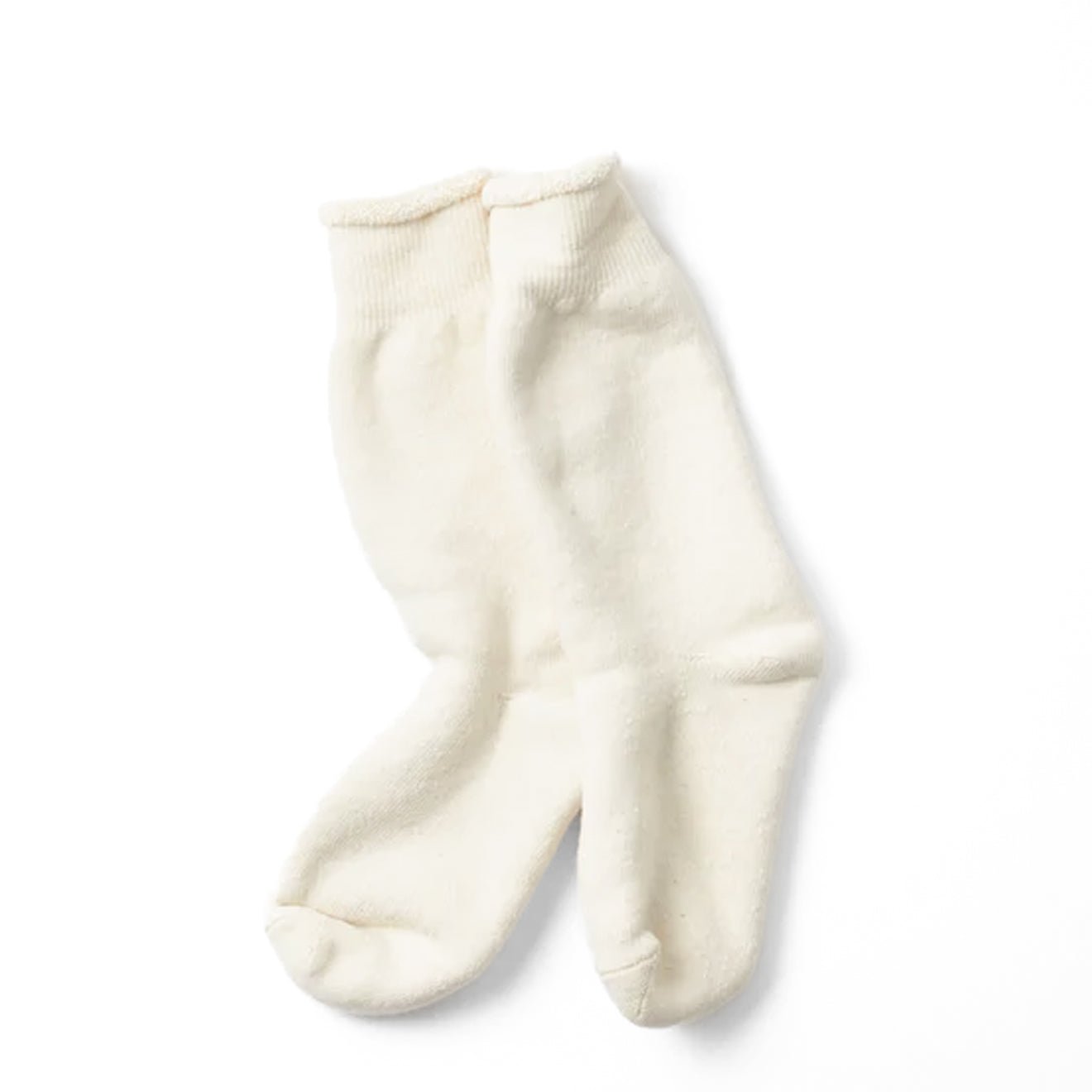ROTOTO Double Face Crew Socks Merino Wool & Organic Cotton Ivory - The Sporting Lodge