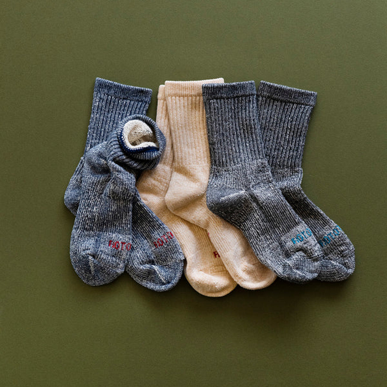 ROTOTO Womens Double Face Mini Crew Socks Organic Cotton Salmon