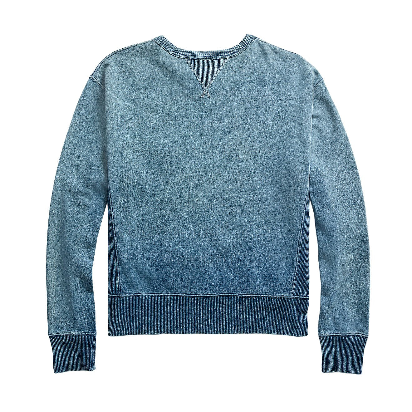 RRL by Ralph Lauren L/S Double V Sweater Washed Blue Indigo - The Sporting Lodge