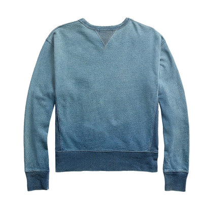 RRL by Ralph Lauren L/S Double V Sweater Washed Blue Indigo - The Sporting Lodge