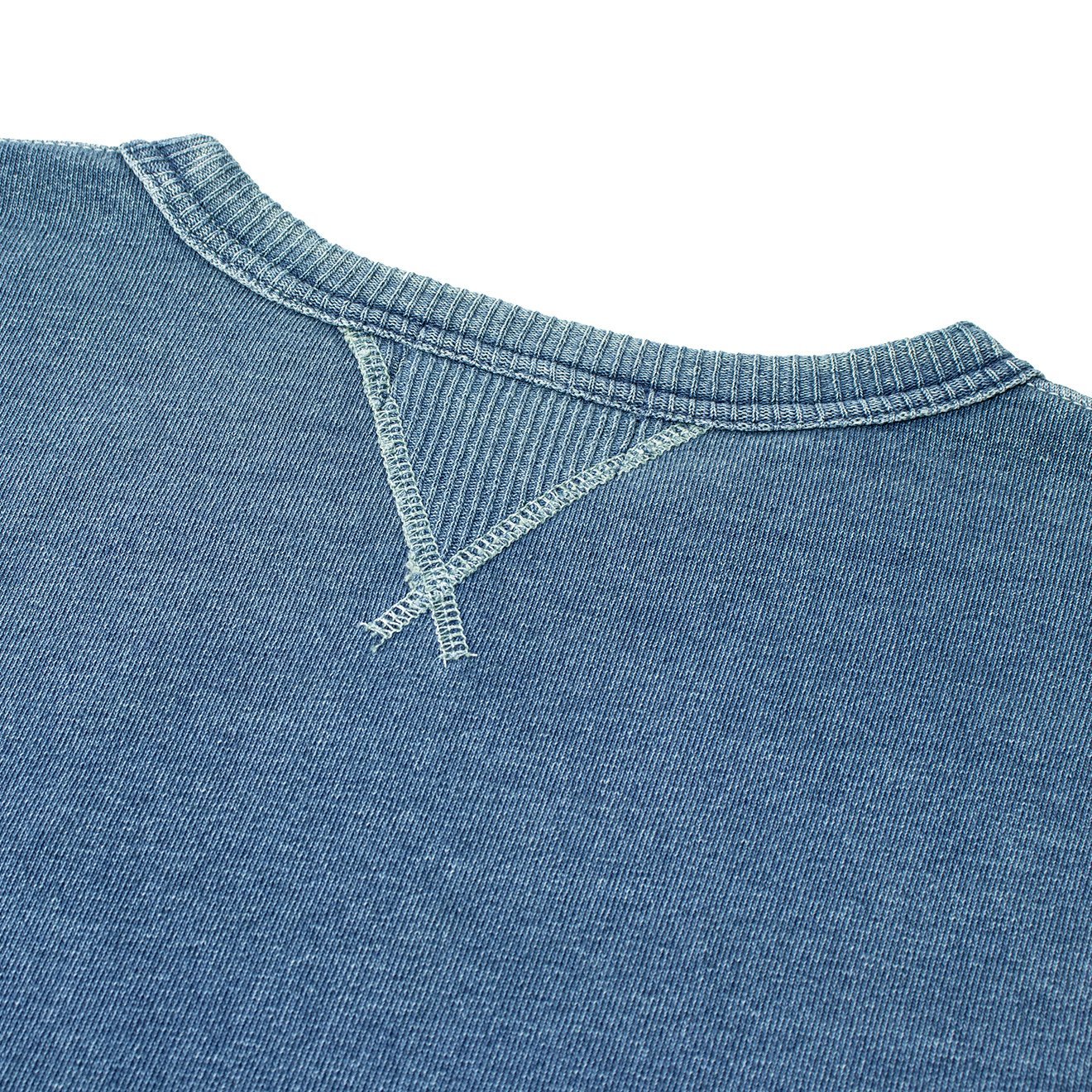 RRL by Ralph Lauren L/S Double V Sweater Washed Blue Indigo - The Sporting Lodge