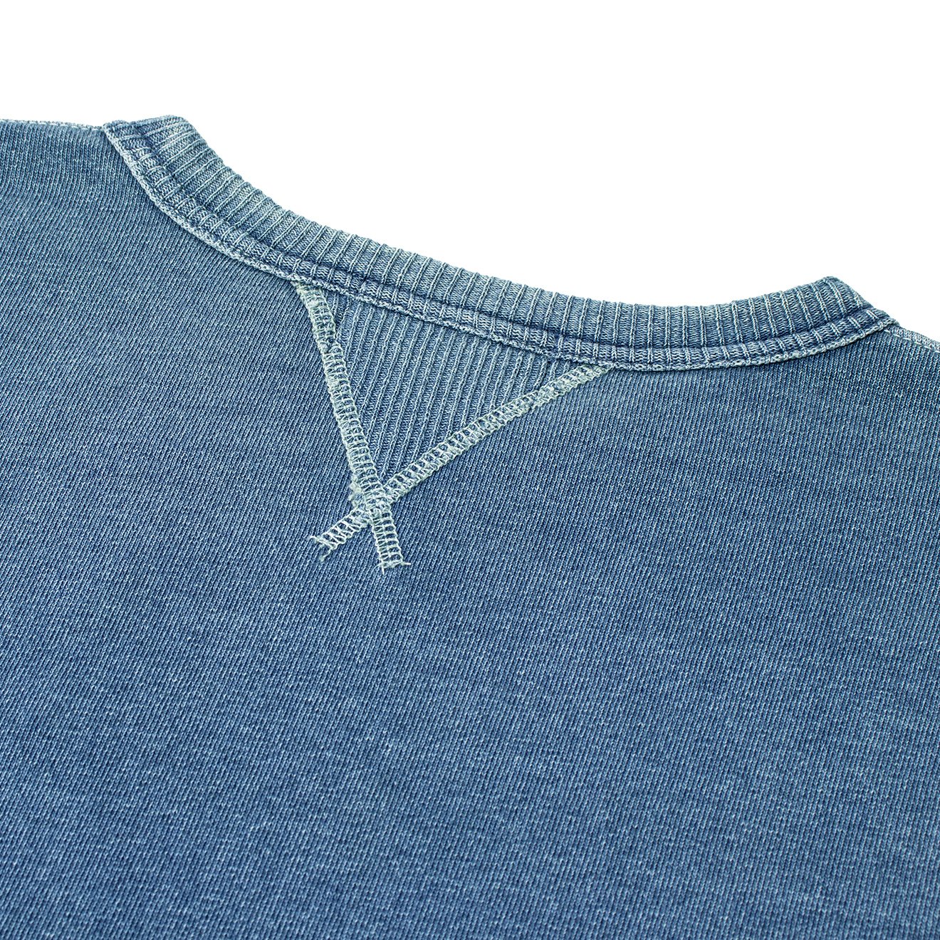 RRL by Ralph Lauren L/S Double V Sweater Washed Blue Indigo - The Sporting Lodge