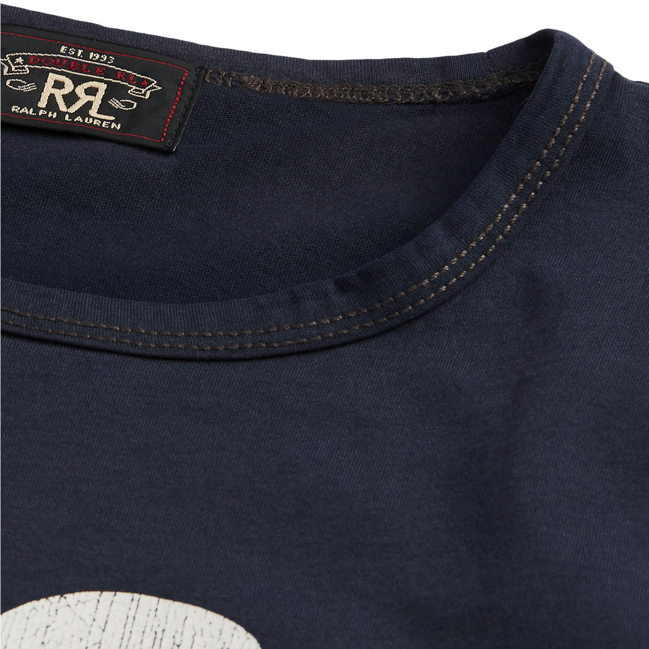 RRL by Ralph Lauren Logo Cotton Jersey T-Shirt Navy / White-3
