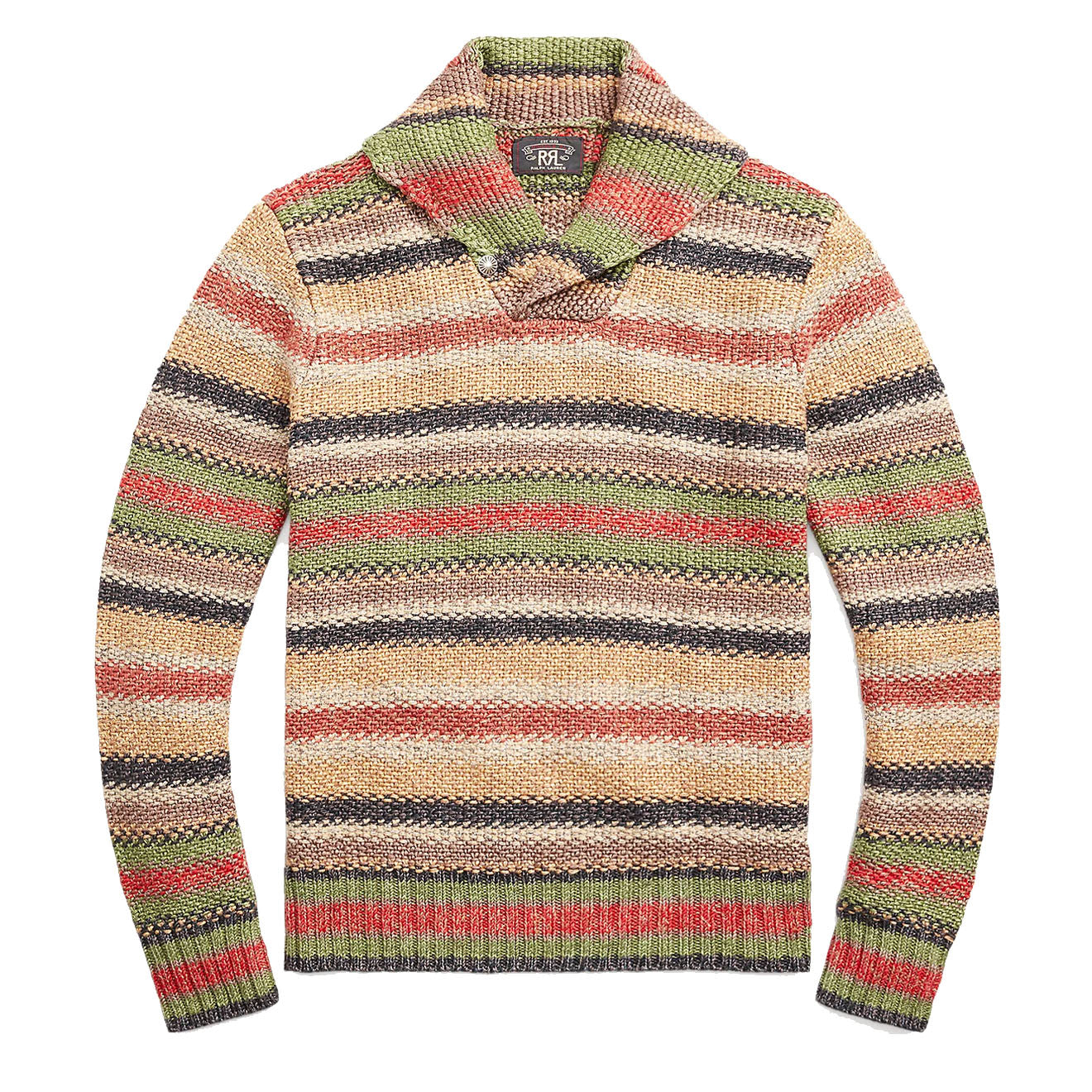 RRL by Ralph Lauren Striped Linen-Blend Jumper Brown Multi Stripe