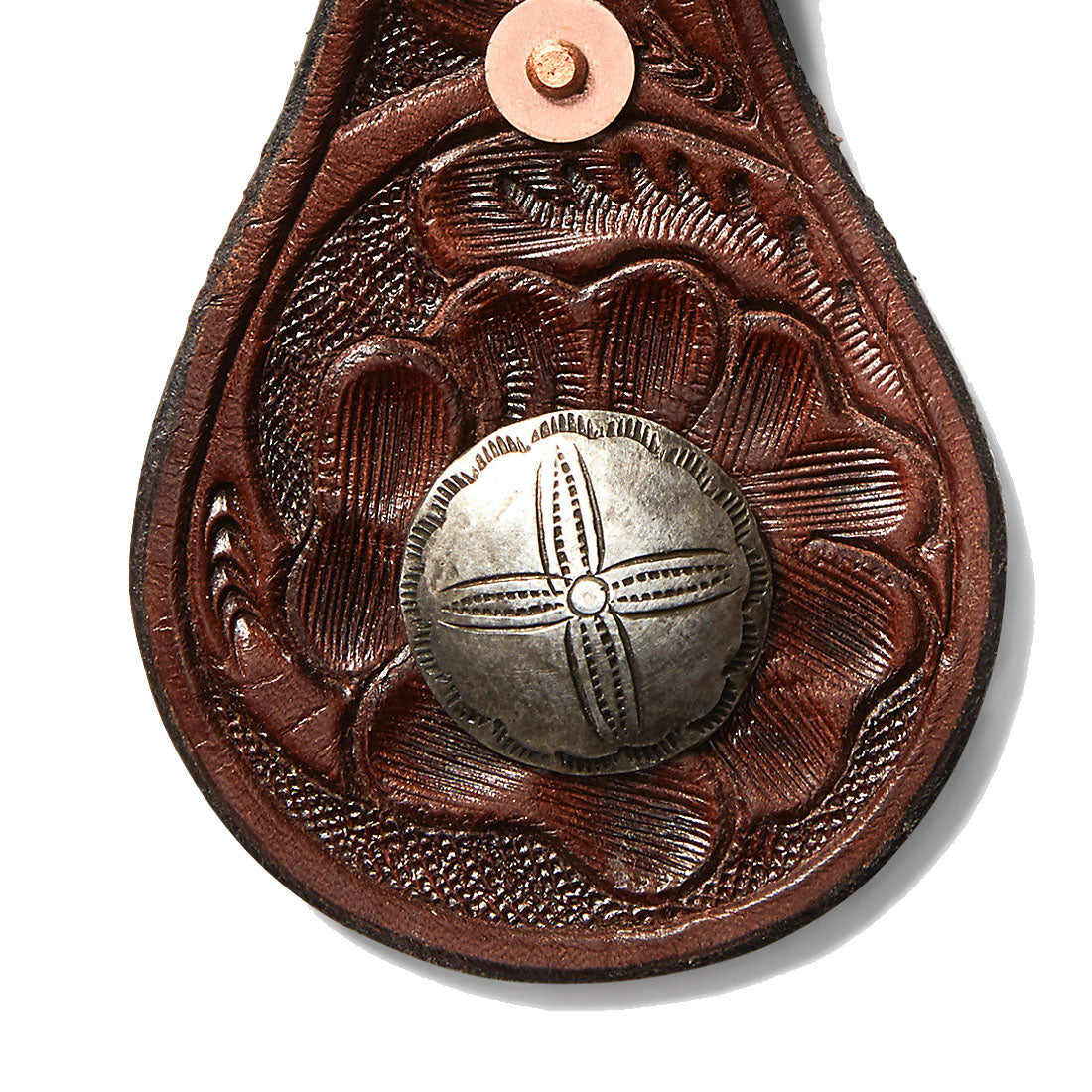 RRL by Ralph Lauren Tooled Leather Key Fob Brown - The Sporting Lodge