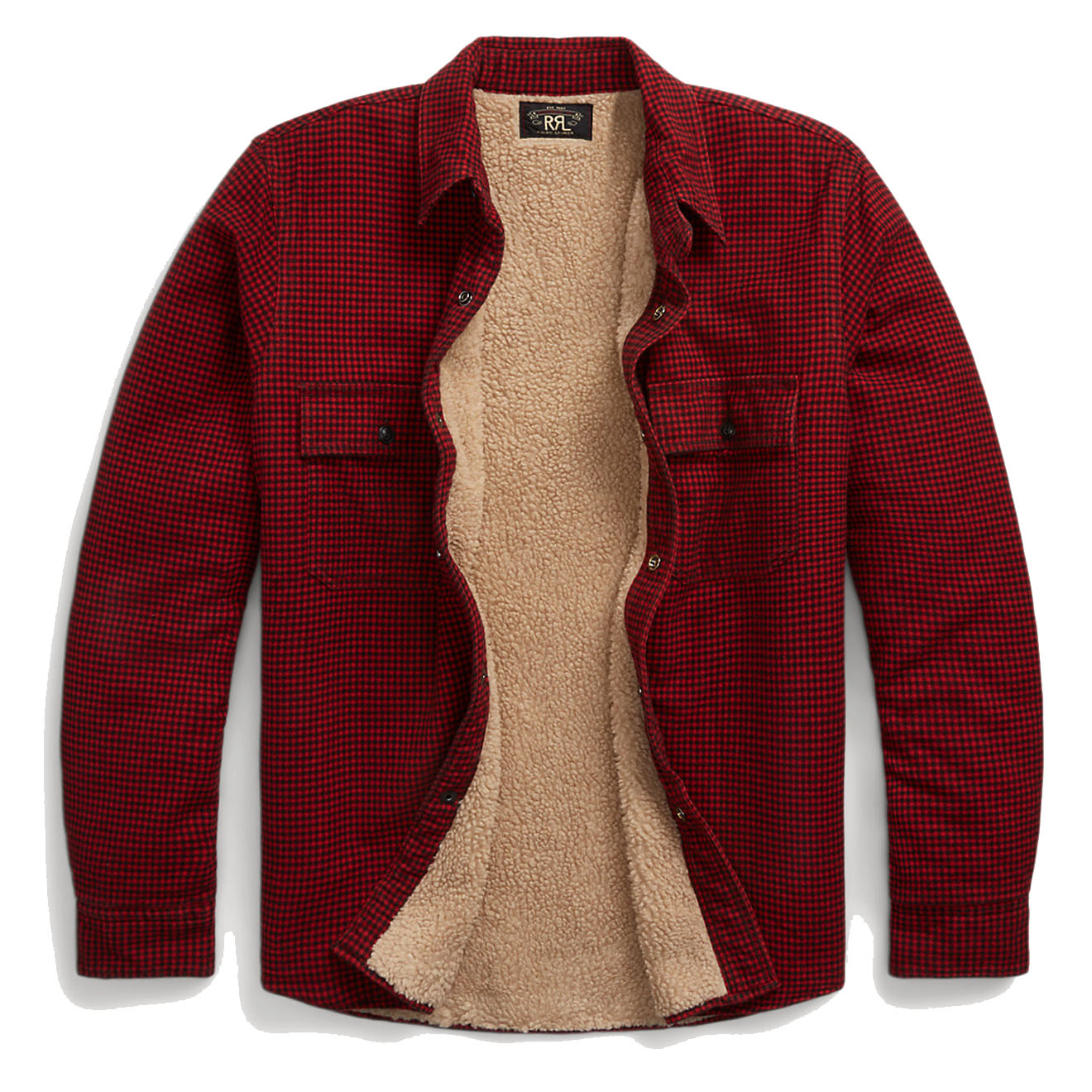 RRL by Ralph Lauren Vermont Cotton Twill Shirt Red / Black-2