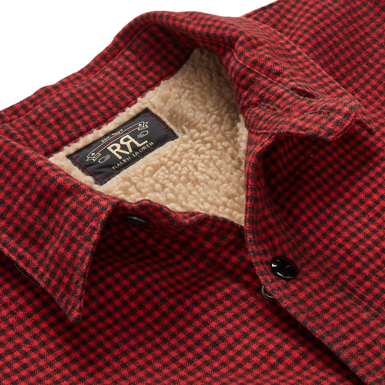 RRL by Ralph Lauren Vermont Cotton Twill Shirt Red / Black-5