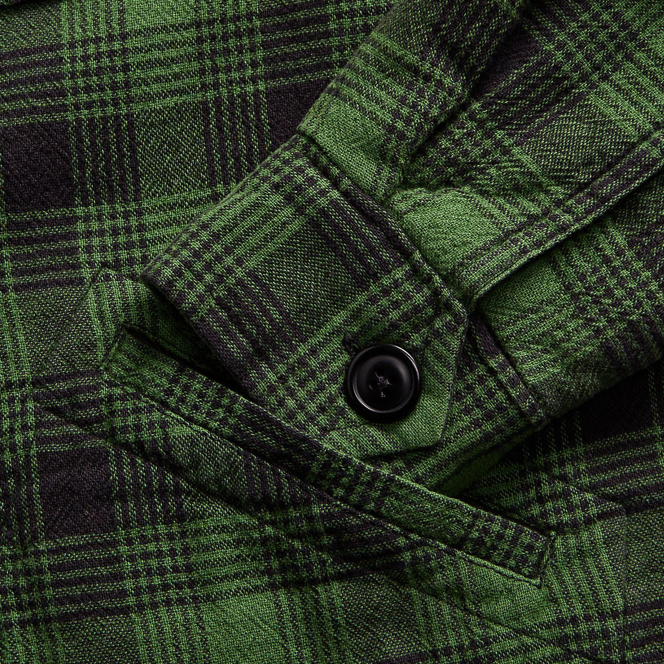 RRL by Ralph Lauren Womens Brown Bear Long Sleeve Button Front Shirt Green / Mountain Yellow-5