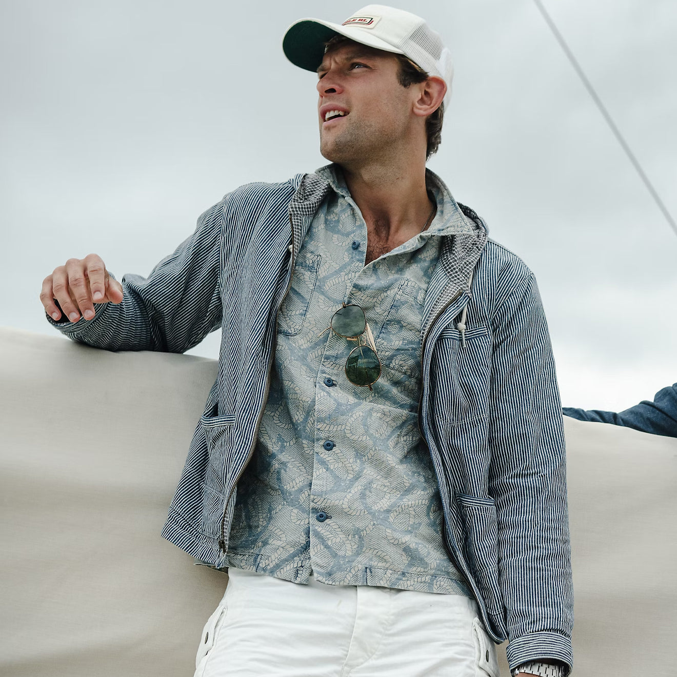 RRL By Ralph Lauren 2 Pocket Camp Short Sleeve Sport Shirt Indigo / Cream Multi - The Sporting Lodge