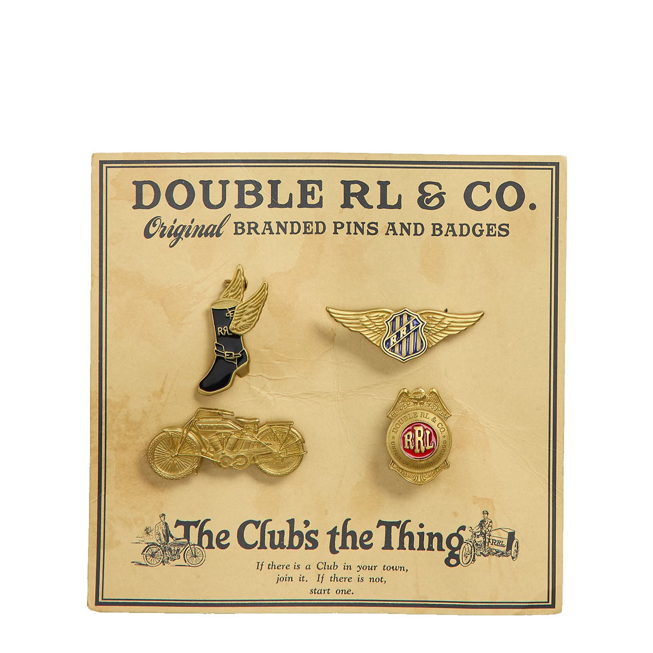 RRL By Ralph Lauren 4-Piece Moto Brass Pin Set Multi - The Sporting Lodge