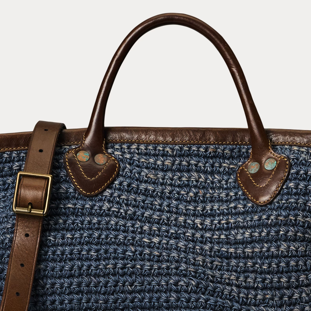 RRL By Ralph Lauren Beach Bag Tote Large Indigo / Brown - The Sporting Lodge