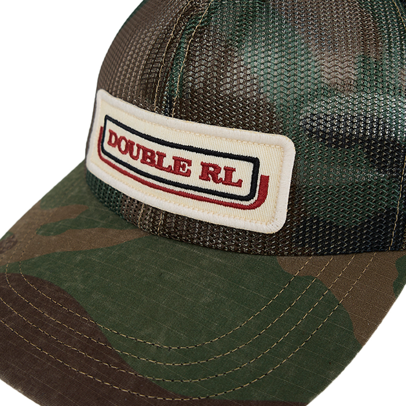 RRL By Ralph Lauren Camo Mesh Trucker Cap Woodland Camo