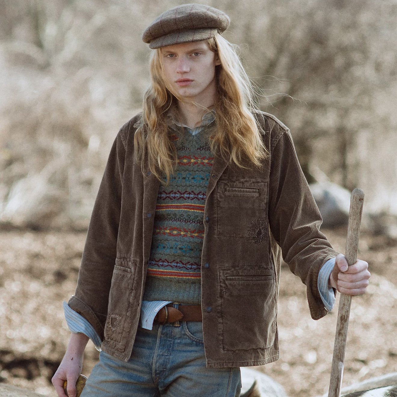 RRL By Ralph Lauren Corduroy Overshirt Repaired Brown - The Sporting Lodge