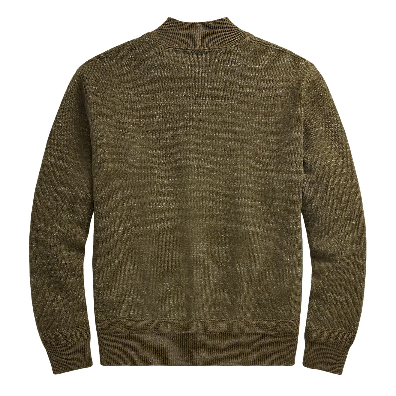 RRL By Ralph Lauren Cotton-Wool Full-Zip Jumper Olive Heather - The Sporting Lodge