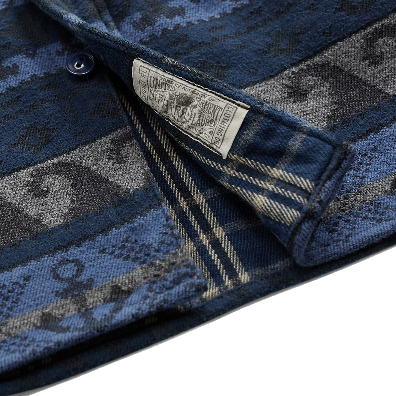 RRL By Ralph Lauren Double-Faced Jacquard Workshirt Rl-756 Navy Multi