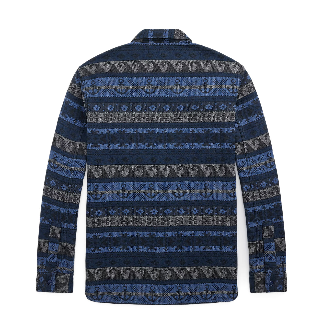 RRL By Ralph Lauren Double-Faced Jacquard Workshirt Rl-756 Navy Multi