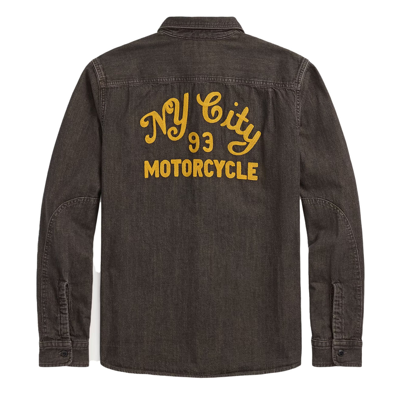 RRL By Ralph Lauren Embroidered Denim Workshirt Washed Black - The Sporting Lodge