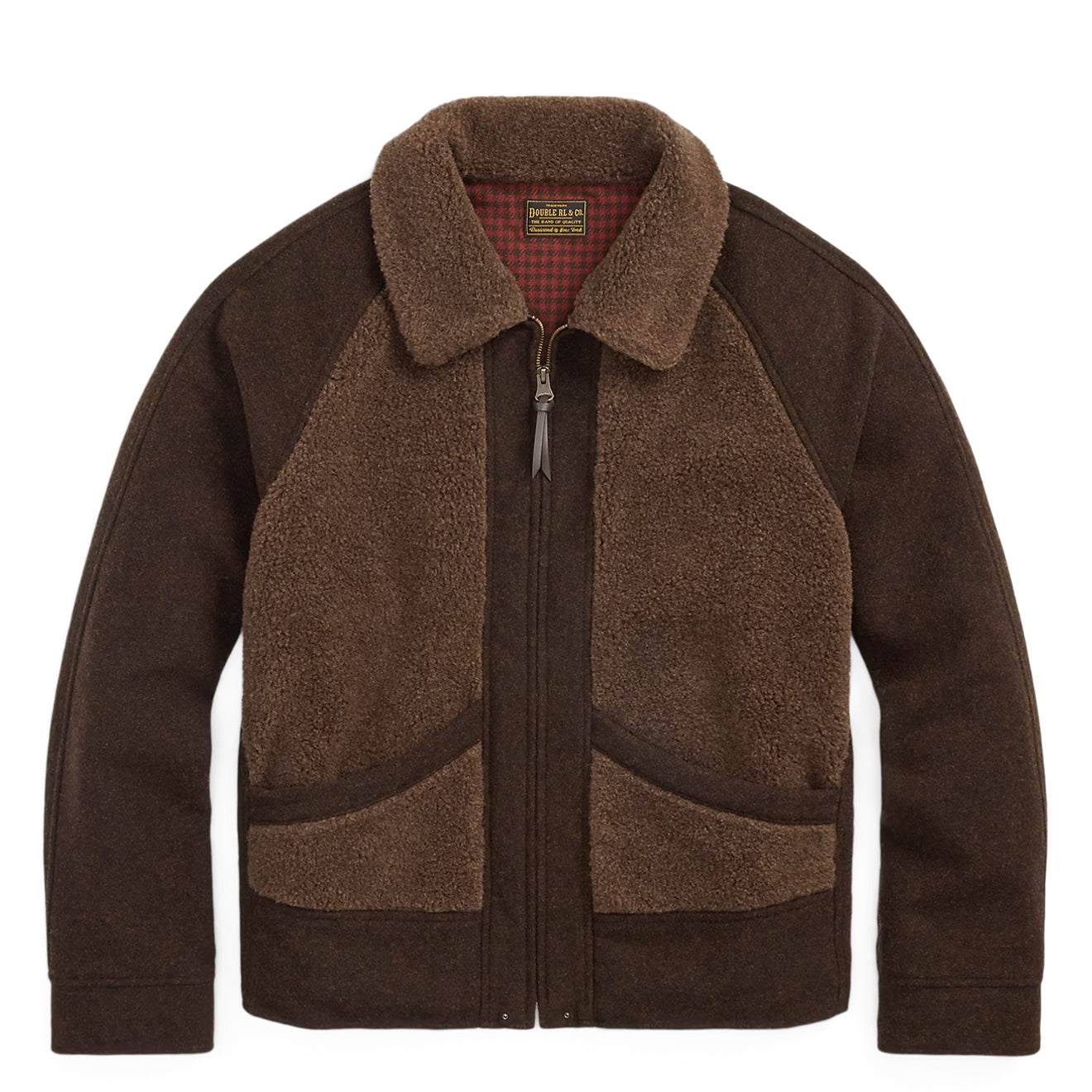 RRL By Ralph Lauren Fleece-Panelled Jacquard Jacket Brown / Multi