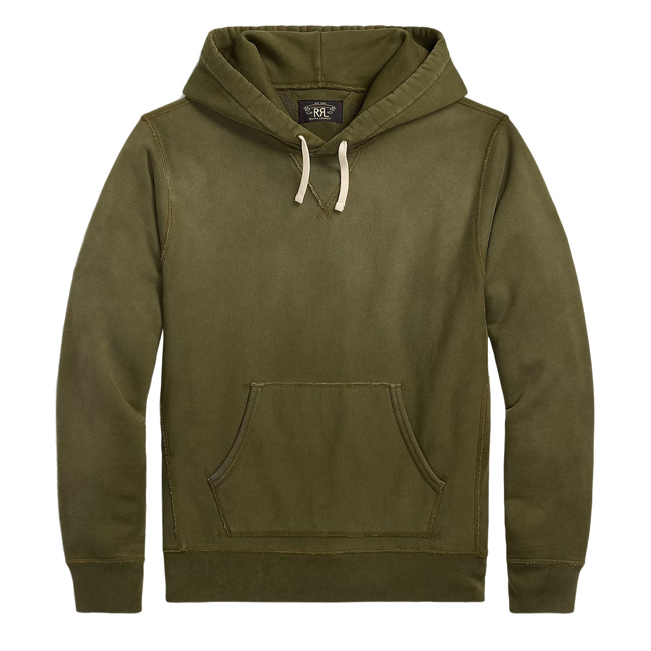 RRL By Ralph Lauren Garment-Dyed Fleece Hoodie Olive - The Sporting Lodge