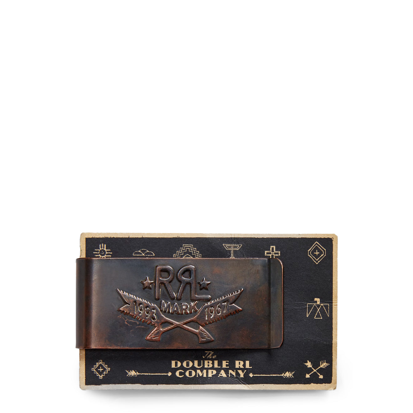 RRL By Ralph Lauren Hand-Tooled Leather Money Clip Copper