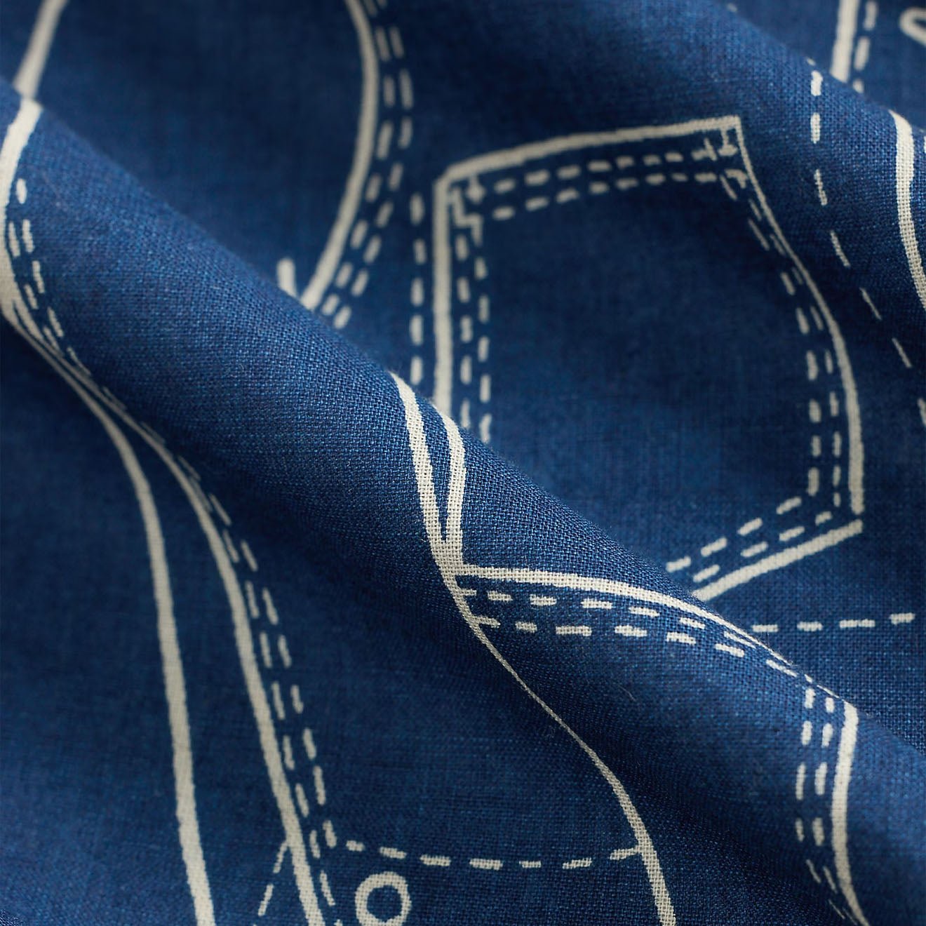 RRL By Ralph Lauren Indigo Cotton Graphic Bandanna Indigo/Cream - The Sporting Lodge