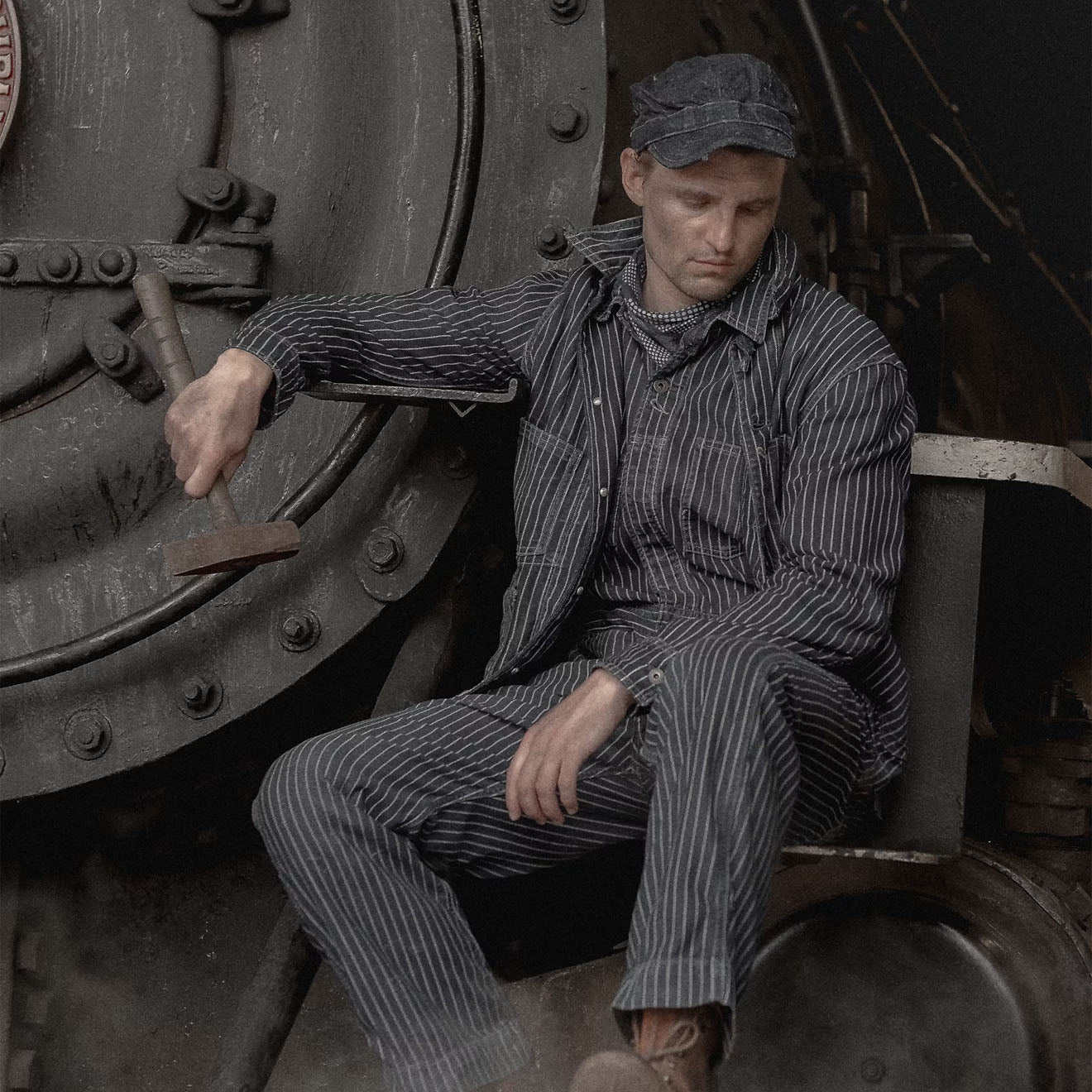 RRL By Ralph Lauren Indigo Dot-Stripe Twill Engineer Coat Indigo Rinse - The Sporting Lodge