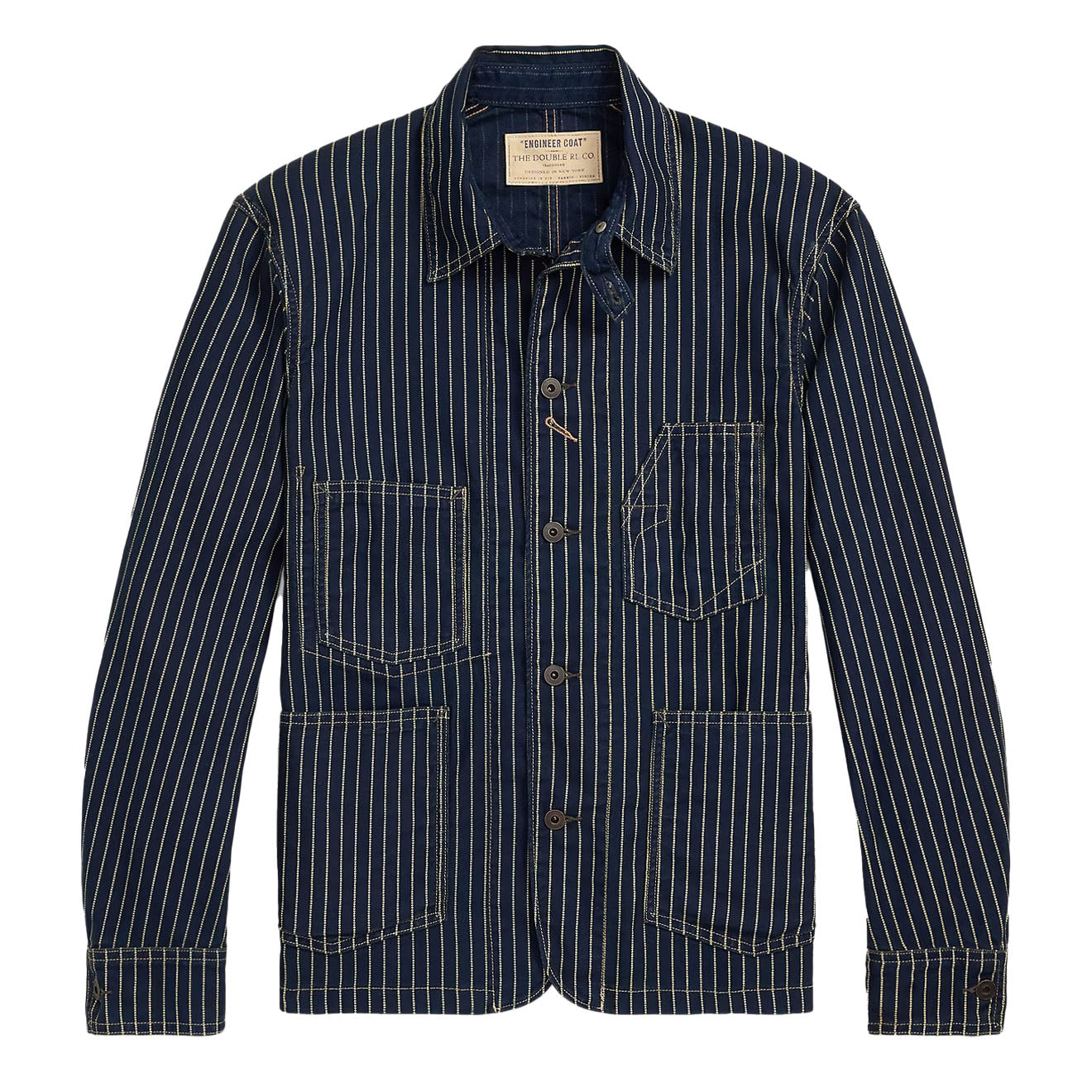 RRL By Ralph Lauren Indigo Dot-Stripe Twill Engineer Coat Indigo Rinse - The Sporting Lodge