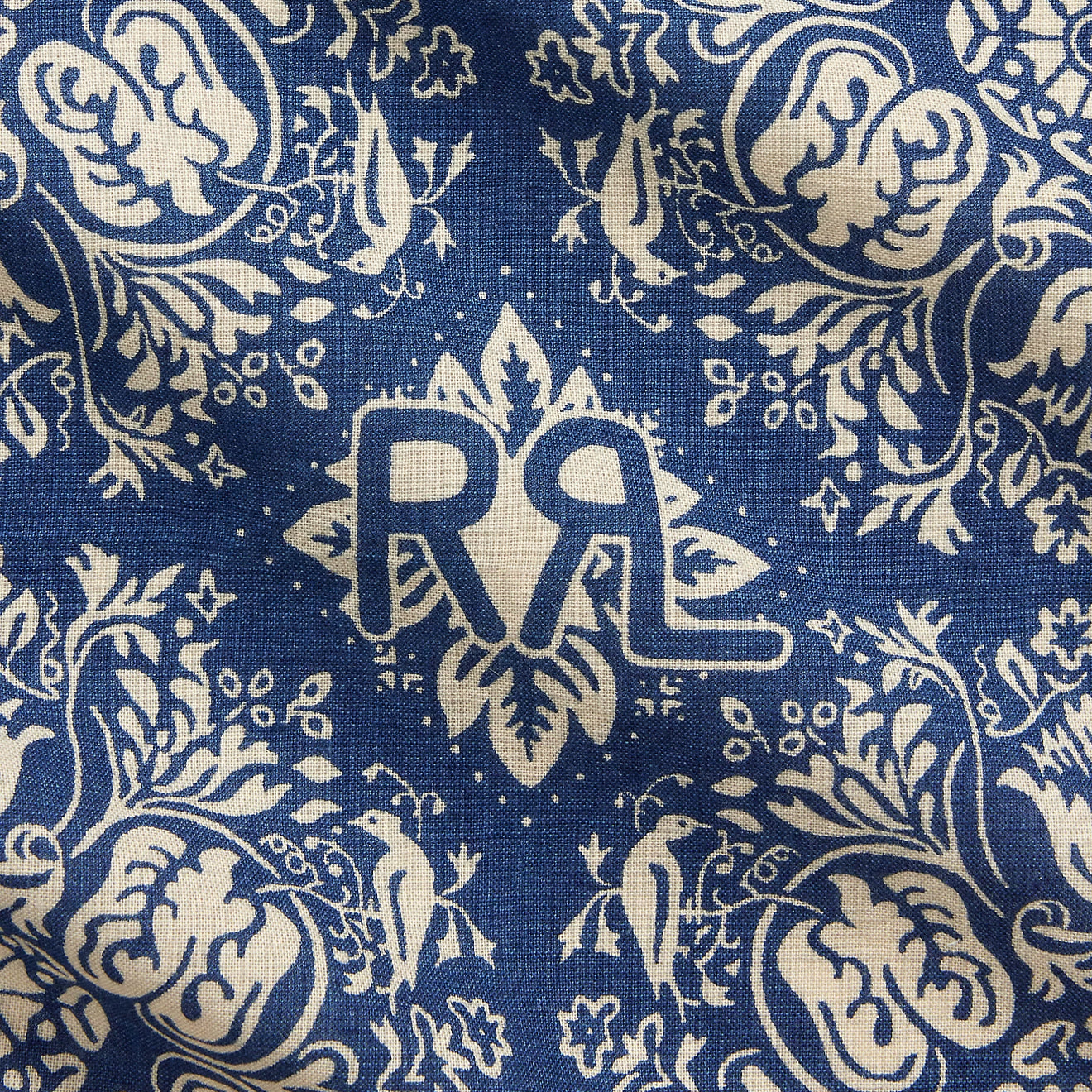 RRL By Ralph Lauren Indigo Floral-Print Cotton Bandanna Indigo / Cream