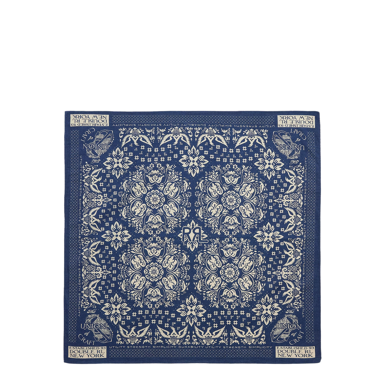 RRL By Ralph Lauren Indigo Floral-Print Cotton Bandanna Indigo / Cream