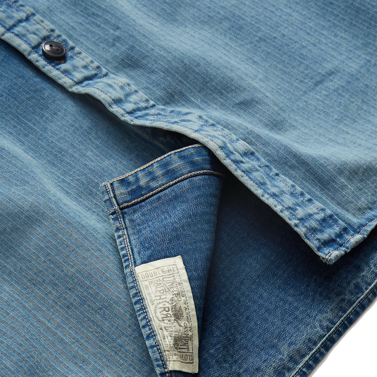 RRL By Ralph Lauren Indigo Herringbone Twill Workshirt Faded Indigo
