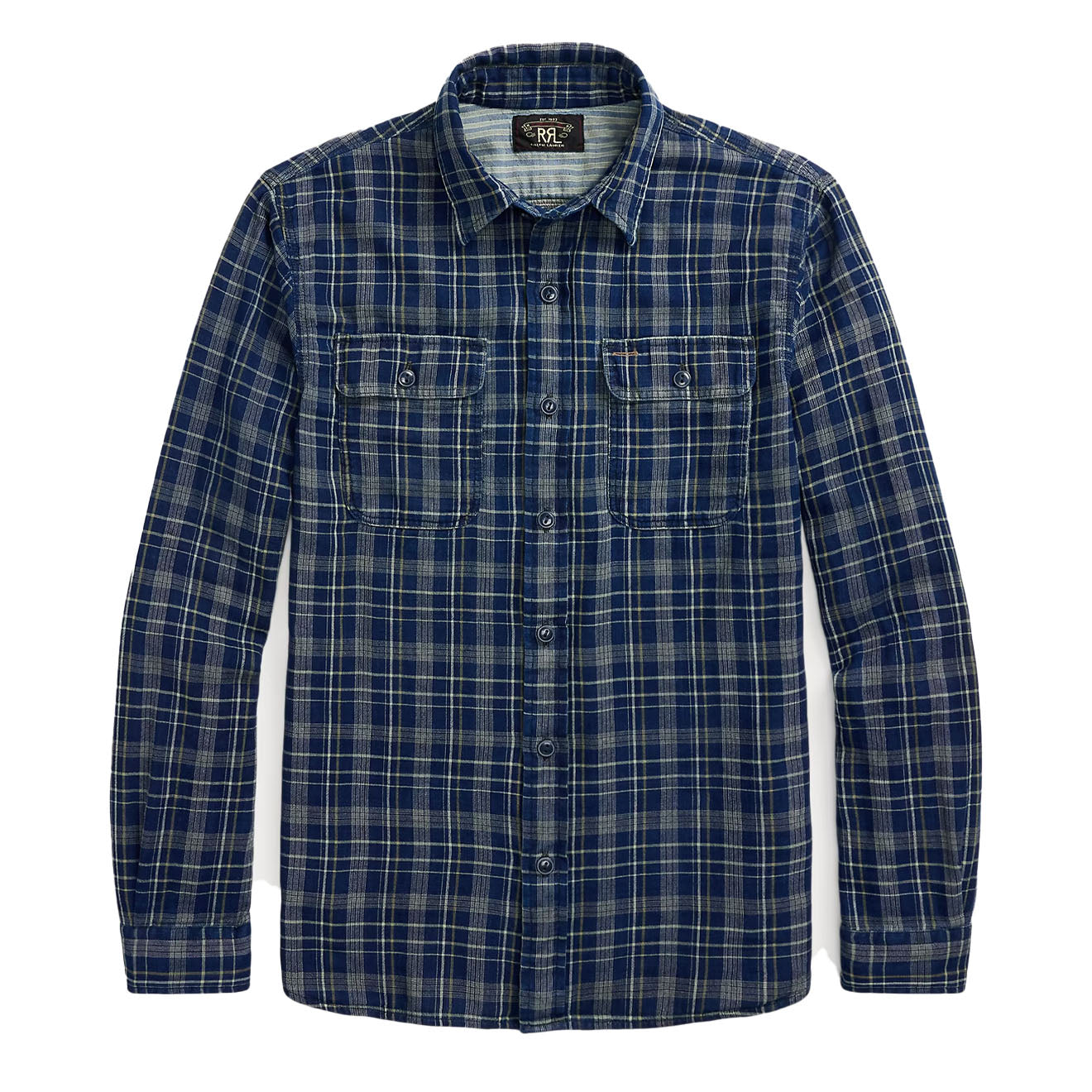 RRL By Ralph Lauren Indigo Plaid Double-Faced Workshirt Indigo Plaid/Strip - The Sporting Lodge