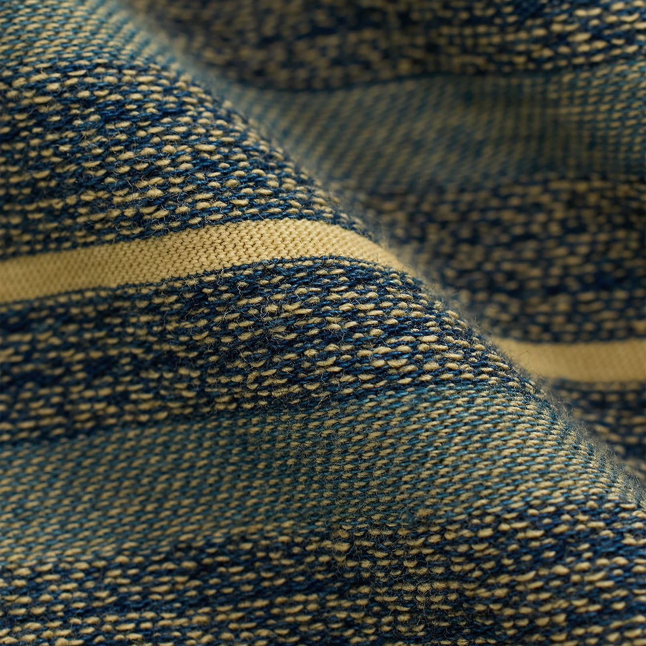 RRL By Ralph Lauren Indigo Striped Jacquard T-Shirt Cream/Multi - The Sporting Lodge