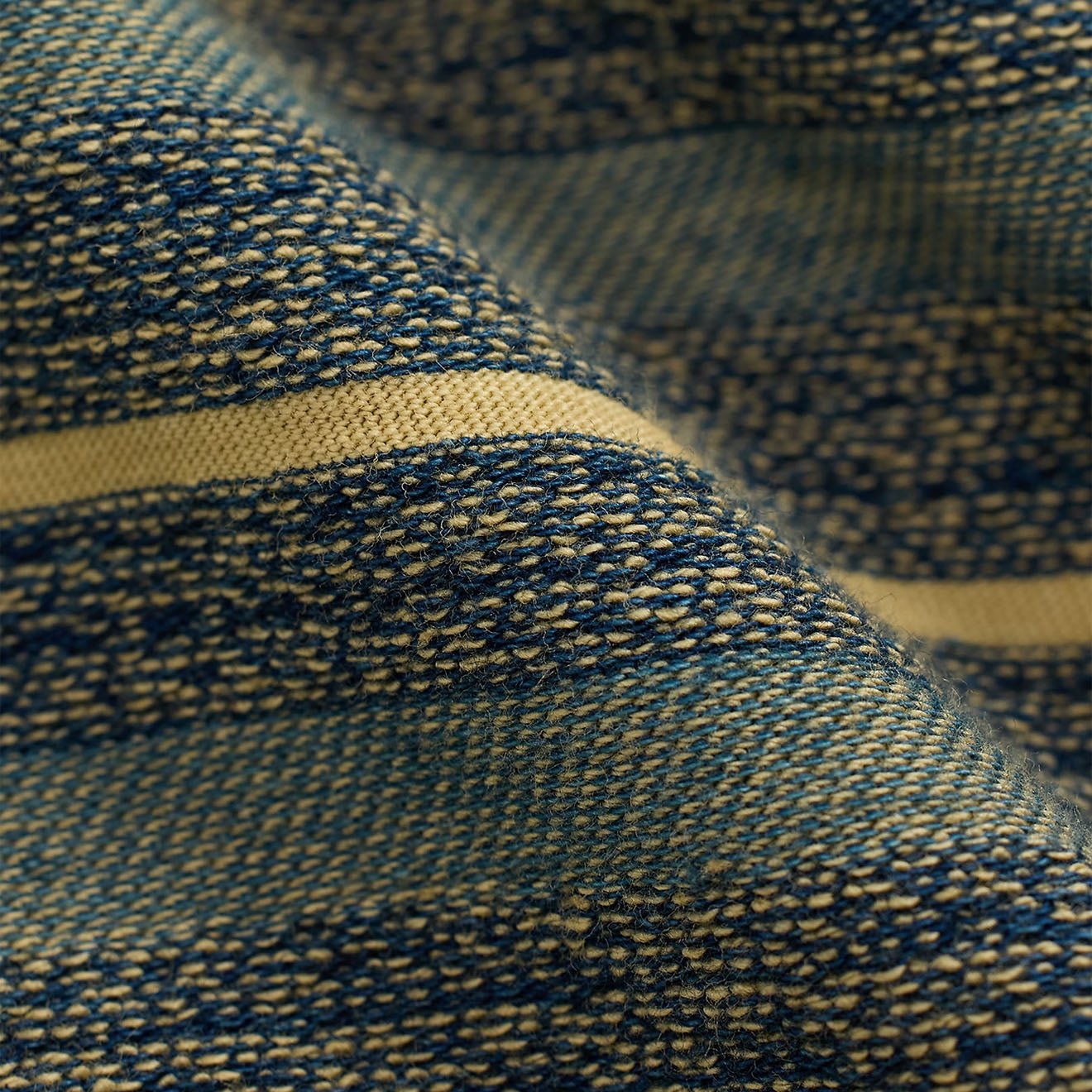 RRL By Ralph Lauren Indigo Striped Jacquard T-Shirt Cream/Multi - The Sporting Lodge