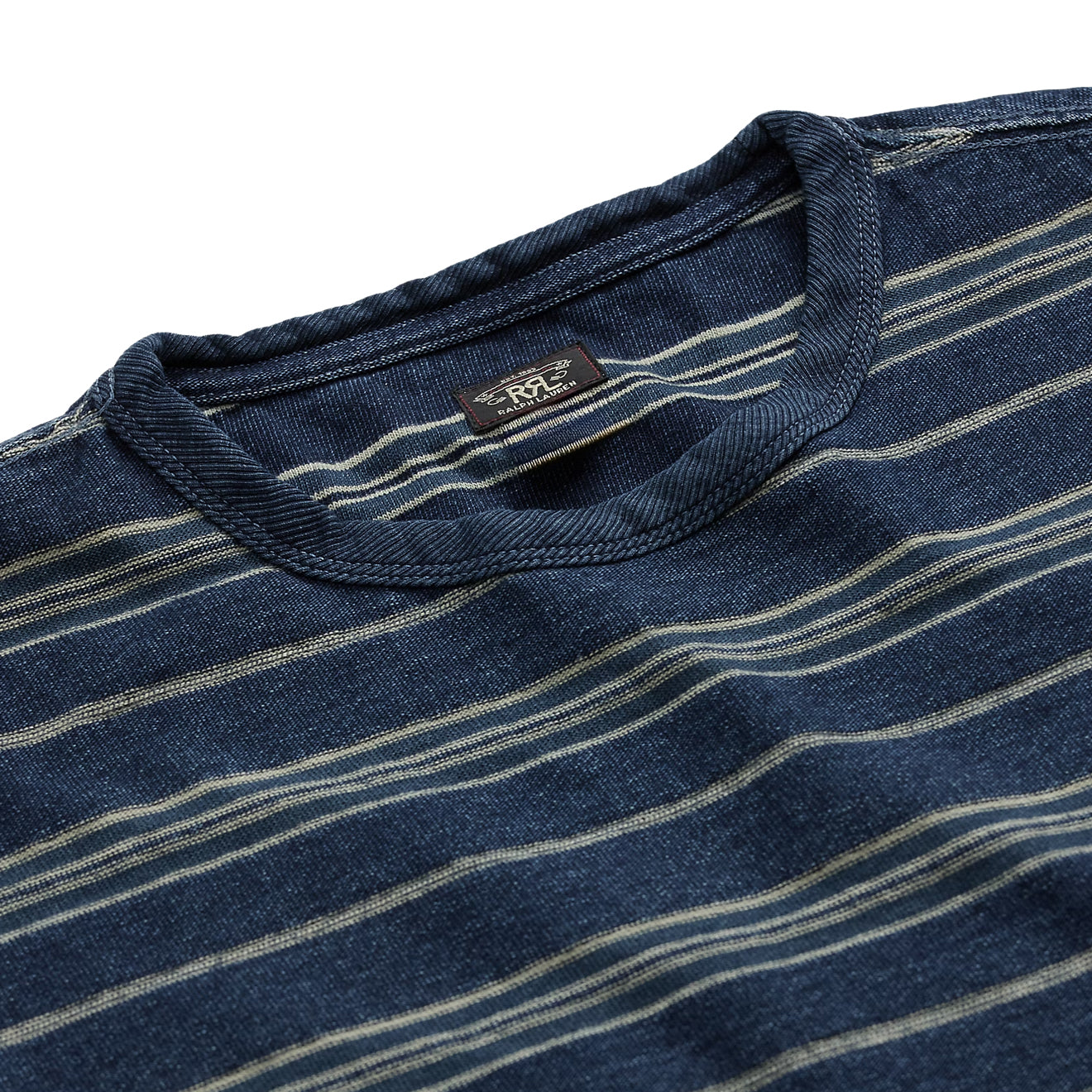 RRL By Ralph Lauren Indigo Striped Jersey T Shirt Indigo / Multi