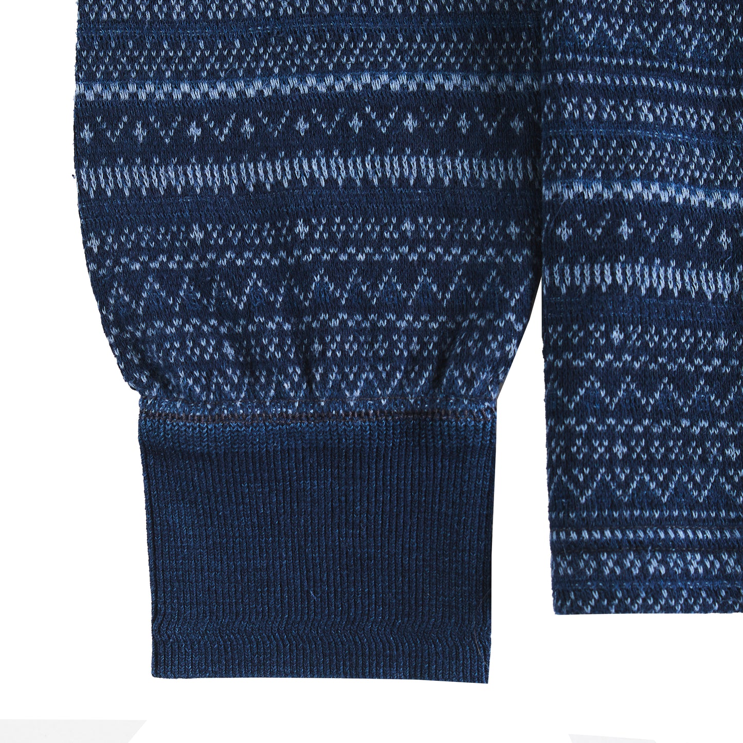 RRL By Ralph Lauren Jacquard Henley Long Sleeve Pullover Indigo / Multi - The Sporting Lodge