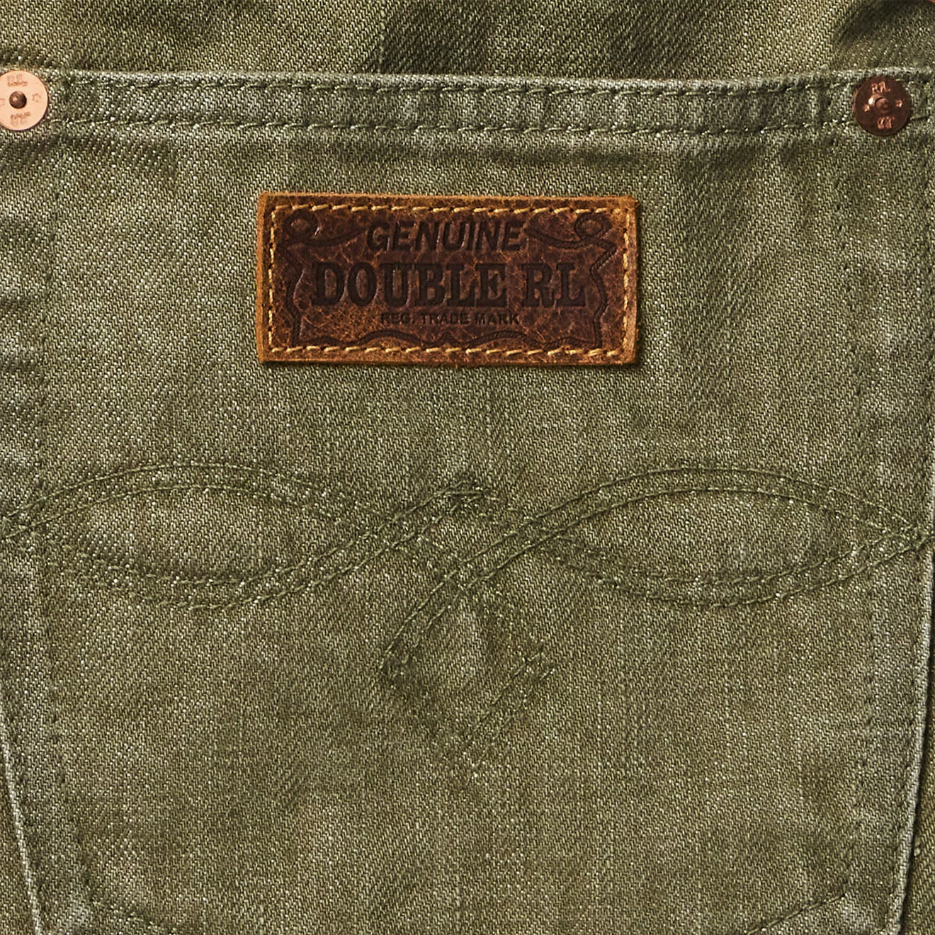 RRL By Ralph Lauren Leather-Trim Twill Tote Olive - The Sporting Lodge