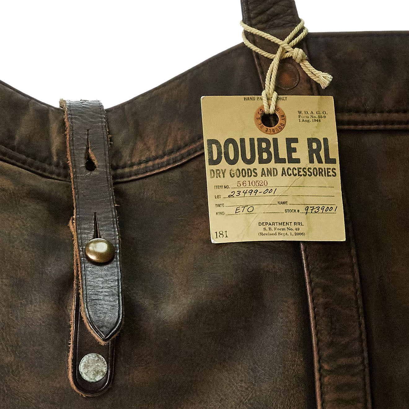 RRL By Ralph Lauren Leather Tote Black Over Brown - The Sporting Lodge