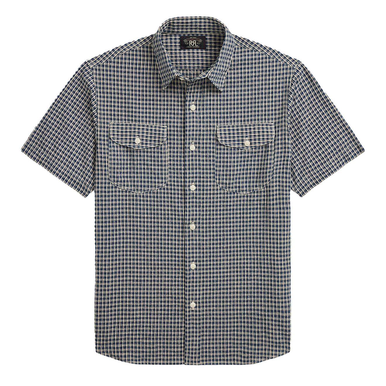 RRL By Ralph Lauren Lee S/S Short Sleeve Sport Shirt Indigo Check - The Sporting Lodge