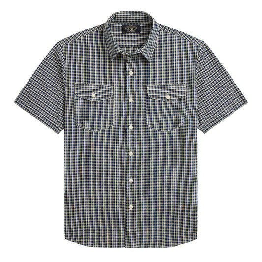 RRL By Ralph Lauren Lee S/S Short Sleeve Sport Shirt Indigo Check - The Sporting Lodge