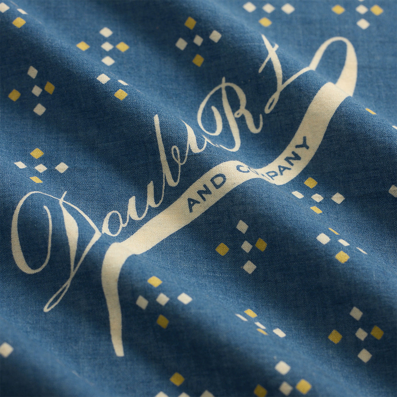 RRL By Ralph Lauren Logo Indigo Cotton Bandana Indigo / Cream