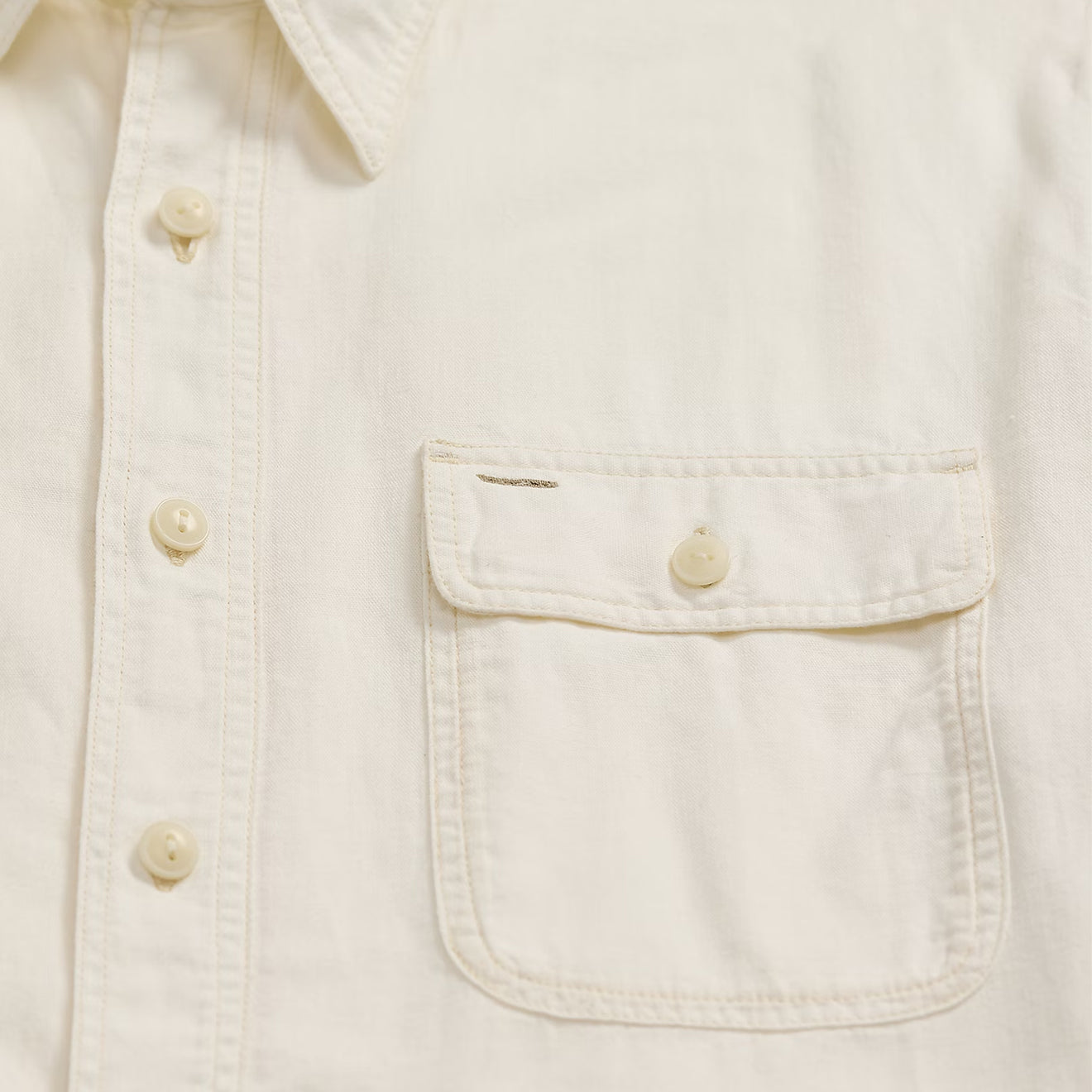 RRL By Ralph Lauren Matlock S/S Short Sleeve Sport Shirt Natural / Off-White - The Sporting Lodge