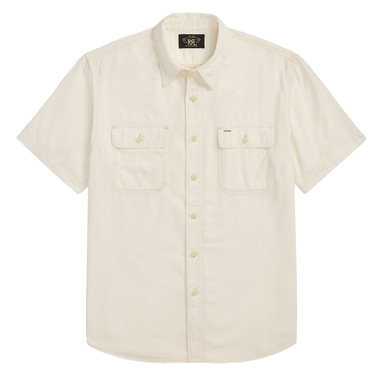 RRL By Ralph Lauren Matlock S/S Short Sleeve Sport Shirt Natural / Off-White - The Sporting Lodge