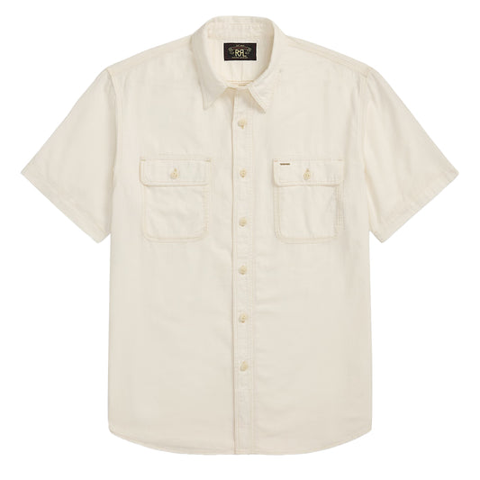 RRL By Ralph Lauren Matlock S/S Short Sleeve Sport Shirt Natural / Off-White - The Sporting Lodge