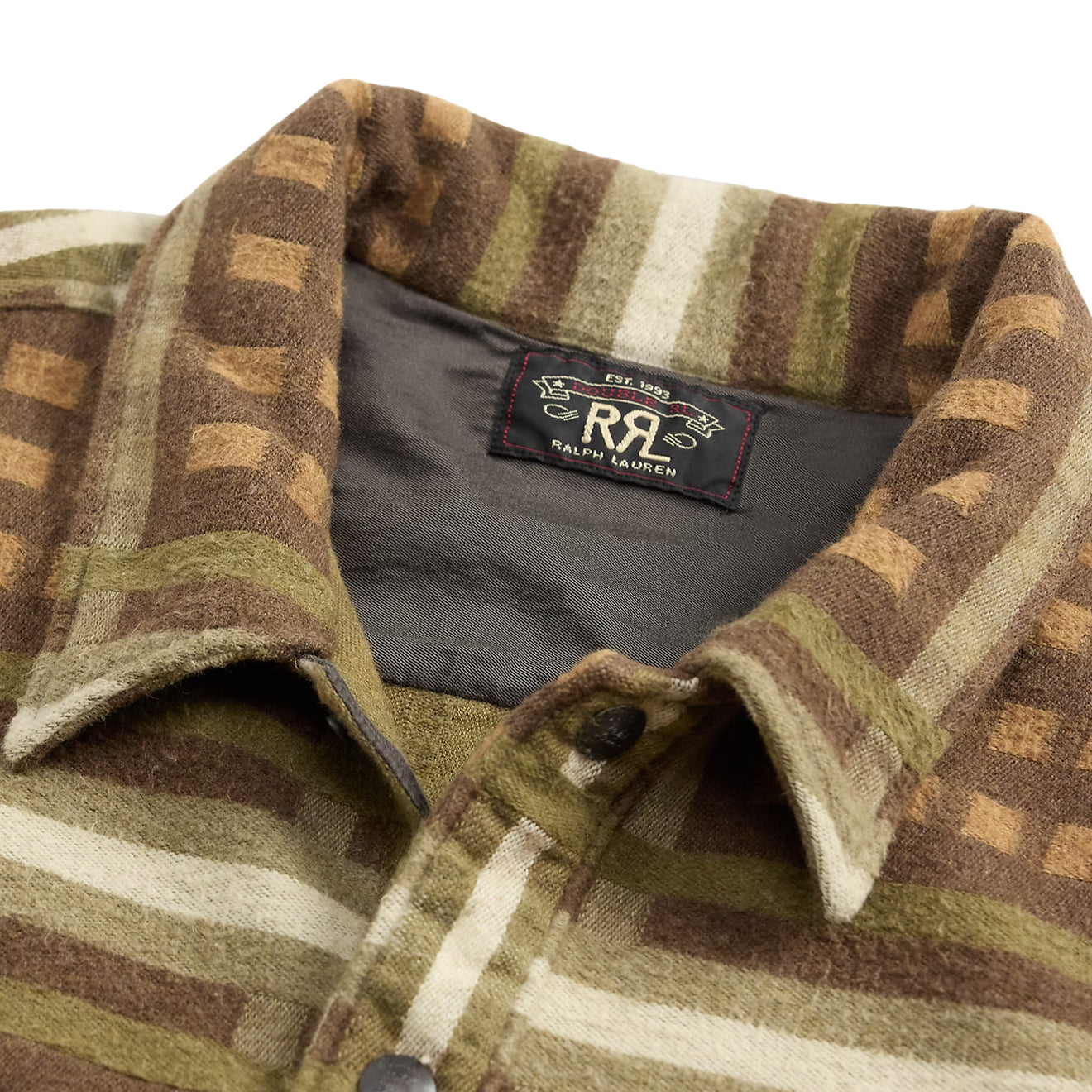 RRL By Ralph Lauren Patterned Jacquard Overshirt Brown Multi