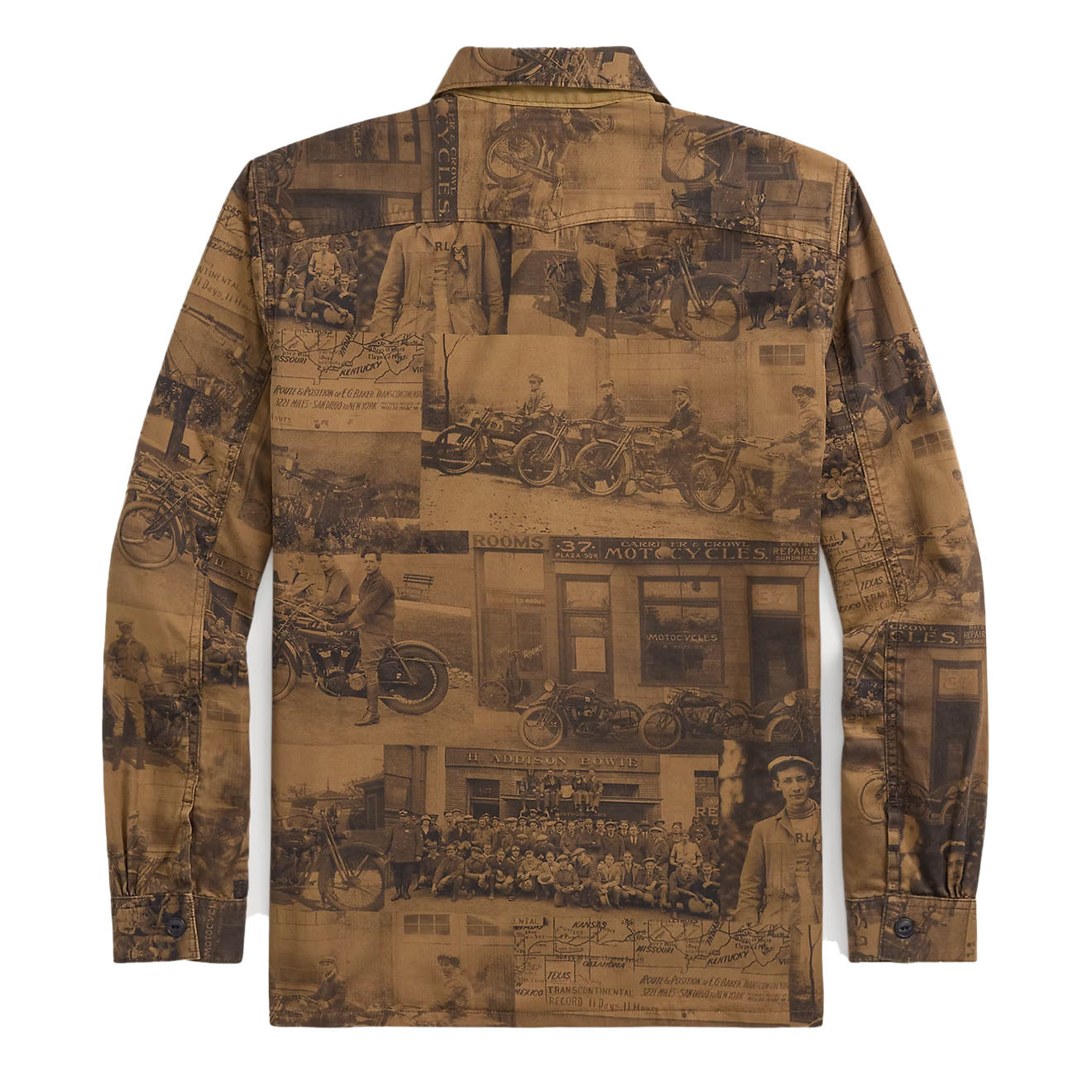 RRL By Ralph Lauren Photo-Print Twill Workshirt Tan Multi - The Sporting Lodge