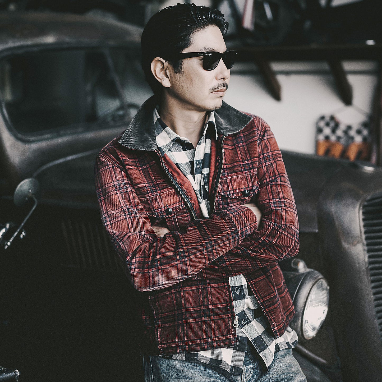 RRL By Ralph Lauren Plaid Corduroy Overshirt Red / Black