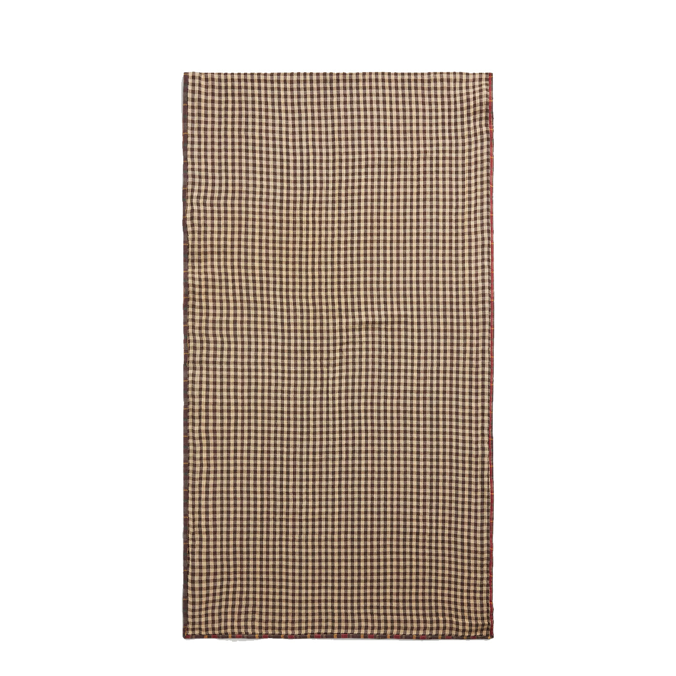 RRL By Ralph Lauren Plaid Double Faced Cotton Scarf Brown Plaid / Grey Checker