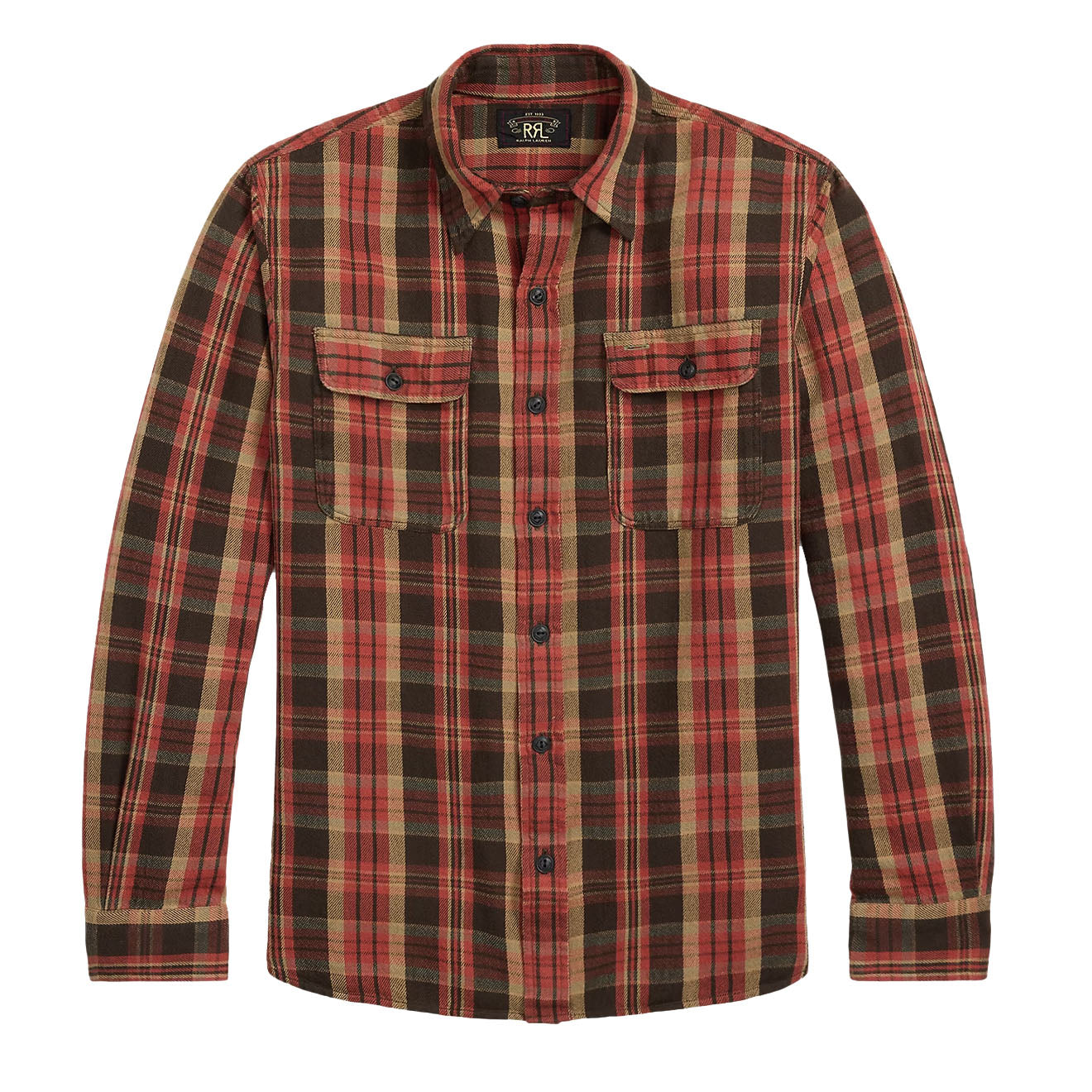 RRL By Ralph Lauren Plaid Twill Workshirt Red/Black Multi - The Sporting Lodge