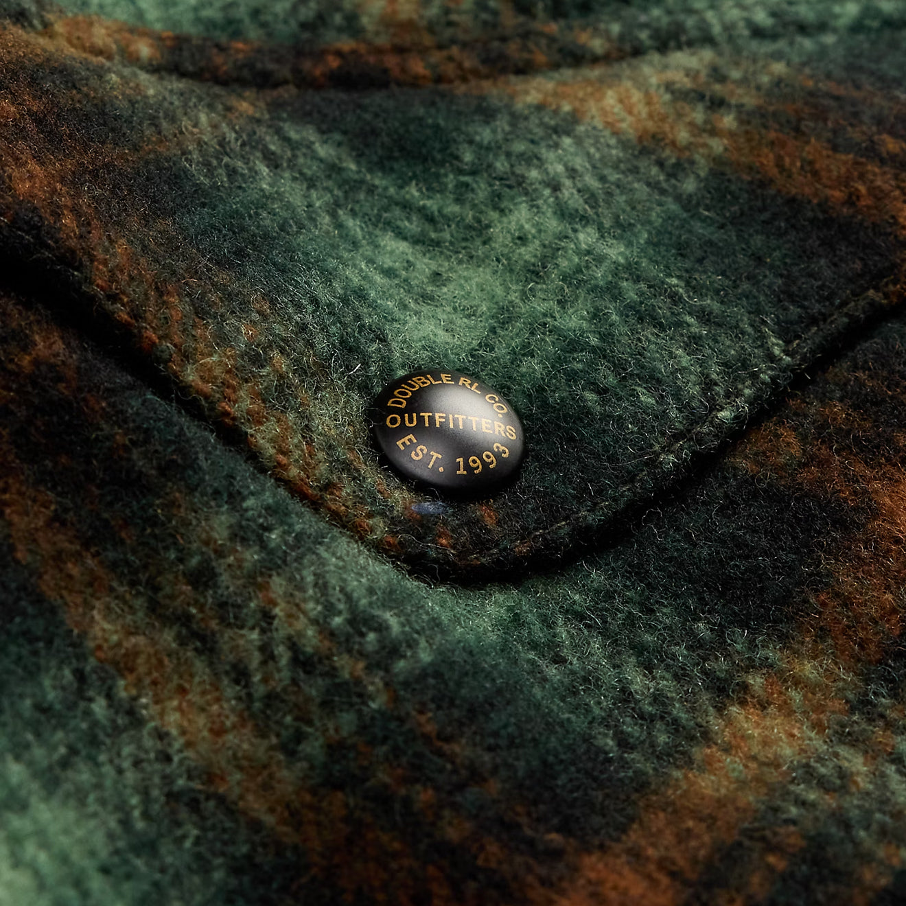 RRL By Ralph Lauren Plaid Wool Twill Overshirt Rl-772 Green Multi